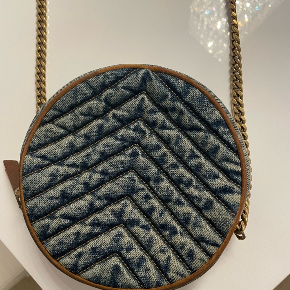 Yves Saint Laurent (YSL) denim round crossbody bag with original slip c… - Picture 4 of 7
